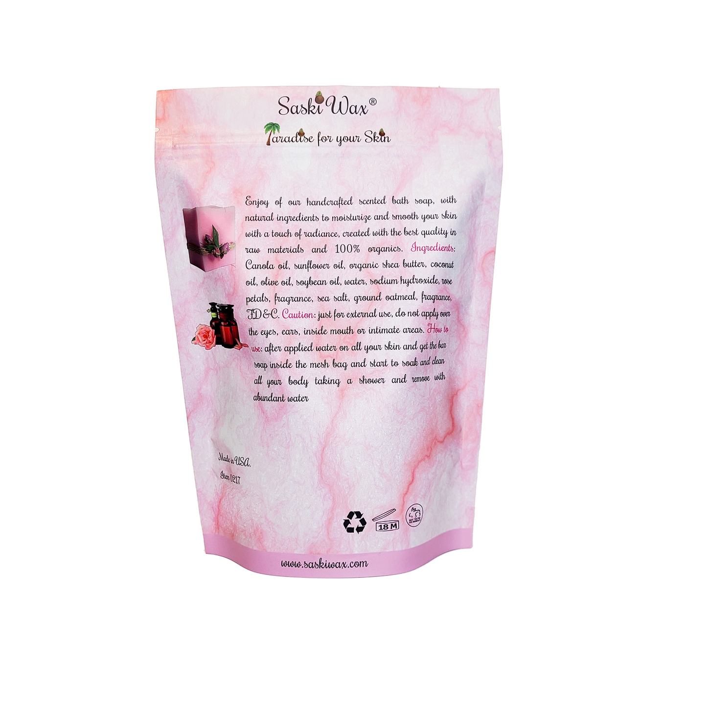 Scented Bath Soaps Petal Rose (Set of 3)